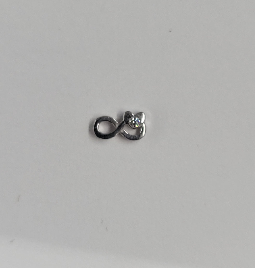 Infinity with Crystal Heart Tooth Charm