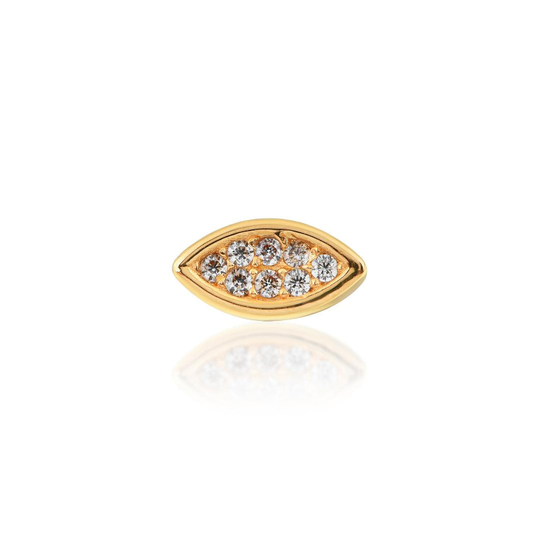 Crystal Football /Eye Shape Tooth Charm