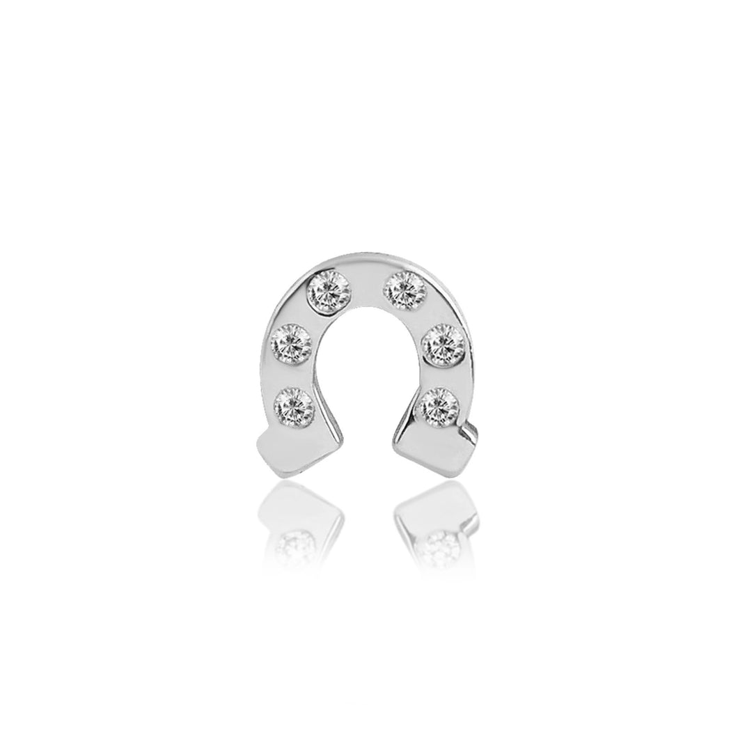 Crystal Horseshoe Tooth Charm
